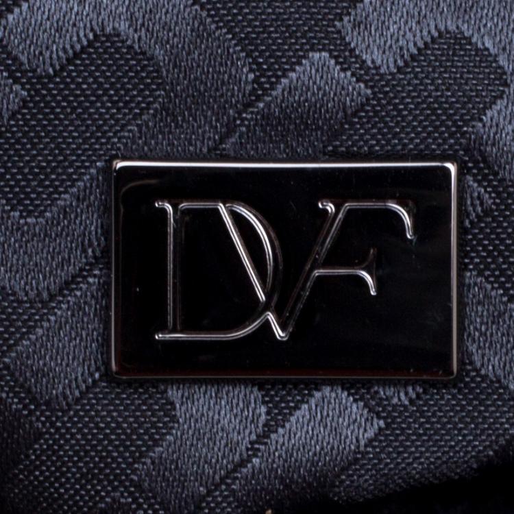 Pre Owned Diane Von Furstenberg Black Lace Envelope Clutch