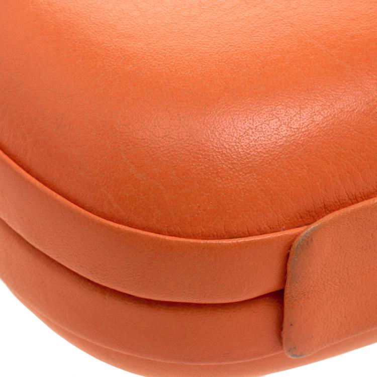 مملوكة مسبقًا Diane Von Furstenberg Orange Leather Lytton Minaudiere Clutch
