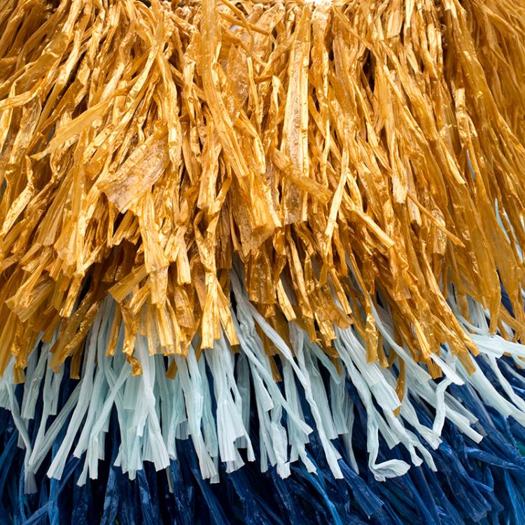 Pre Owned Diane Von Furstenberg Multicolor Fringe Raffia Tote 