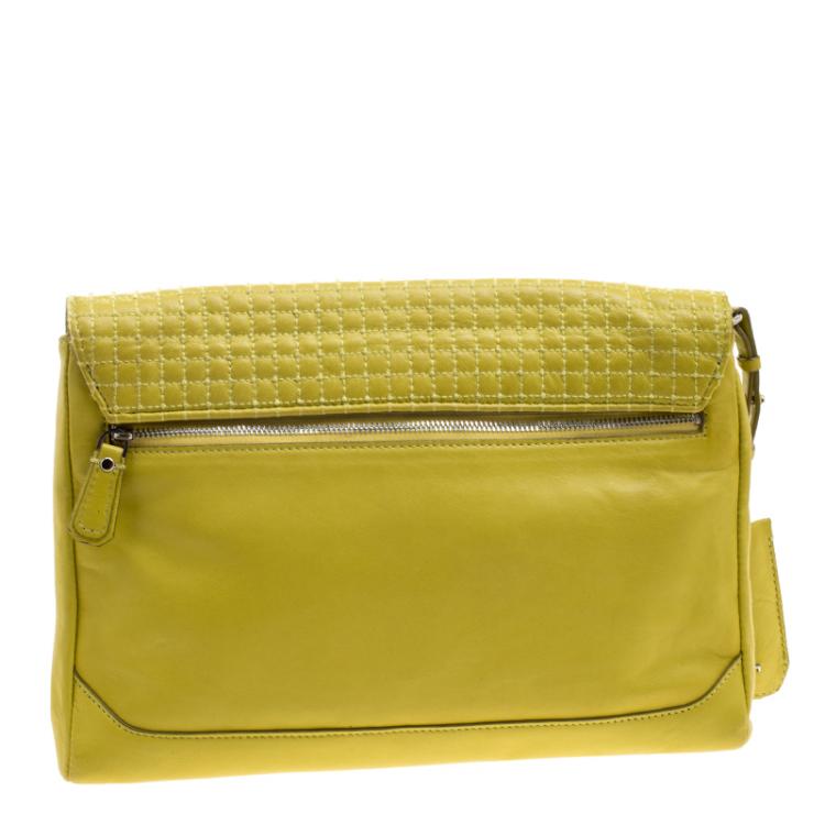 Pre Owned Diane Von Furstenberg Yellow Leather Mimosa Clutch