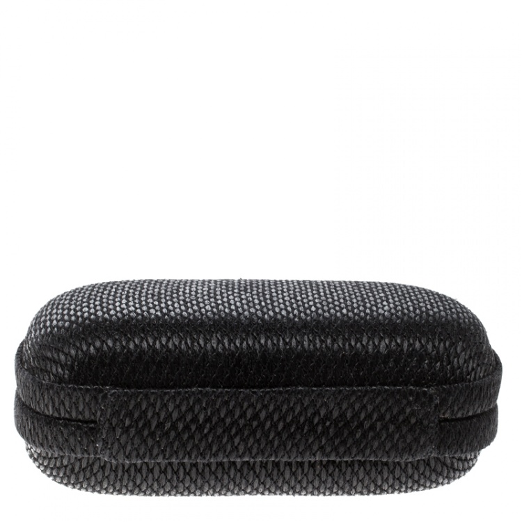 Pre Owned Diane Von Furstenberg Black Raffia Small Lytton Clutch
