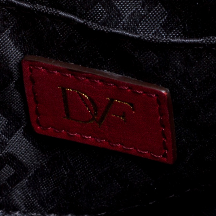 Pre Owned Diane Von Furstenberg Red Leather Micro Mini Sutra Shoulder Bag