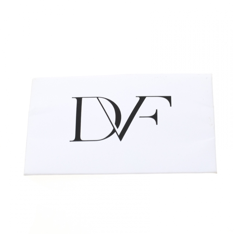 Pre Owned Diane Von Furstenberg White/Brown Sequined Print Tonda Clutch 