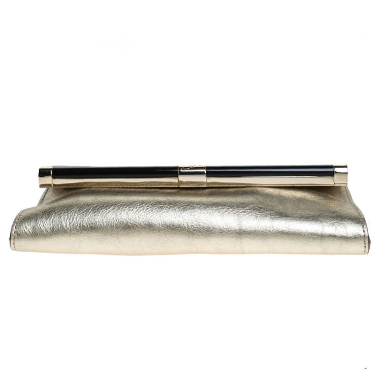 Pre Owned Diane Von Furstenberg Metallic Multicolor Leather Clutch