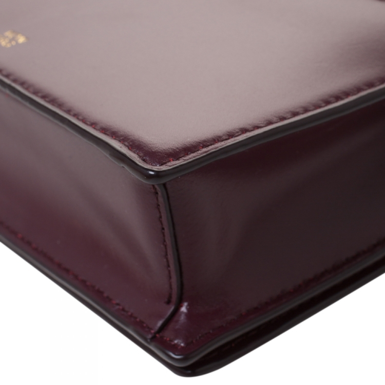 Pre Owned Diane von Furstenberg Burgundy Leather Flap Shoulder Bag