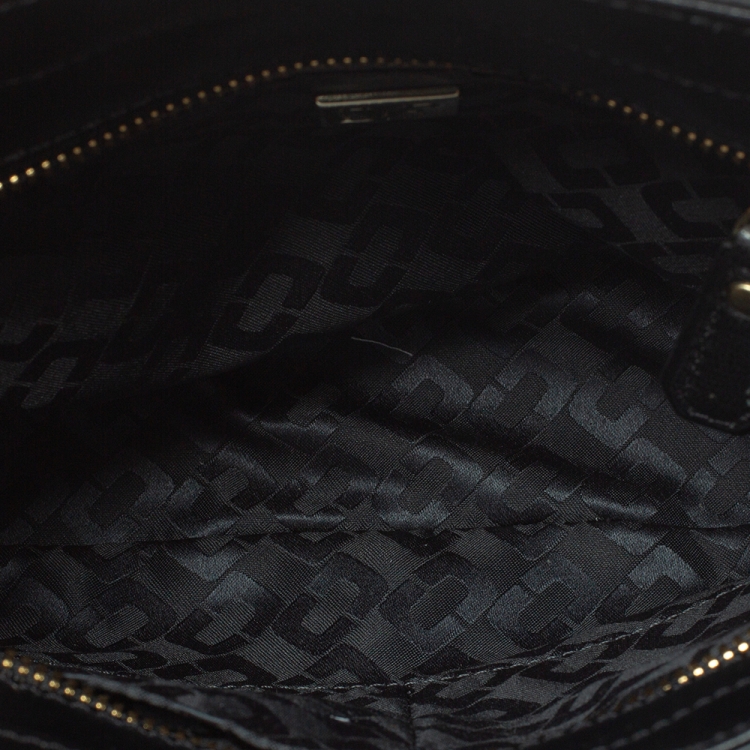 Pre Owned Diane Von Furstenberg White/Black Leather On The Go Tote
