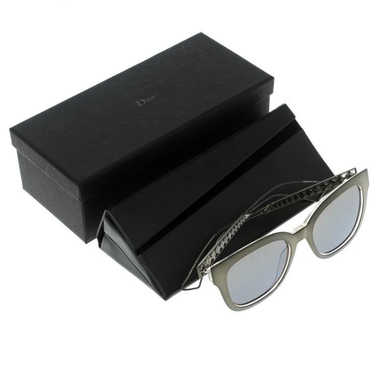 Pre Owned Dior Brown Mirrored YOV3U Diorama 1 Wayfarer Sunglasses