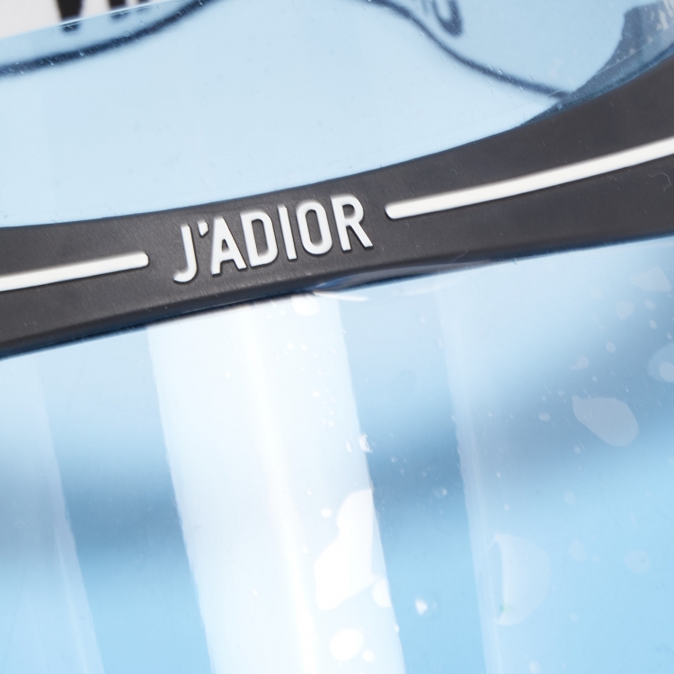 Pre Owned Dior White/Blue Mirrored Dior Club1 Sun Visor