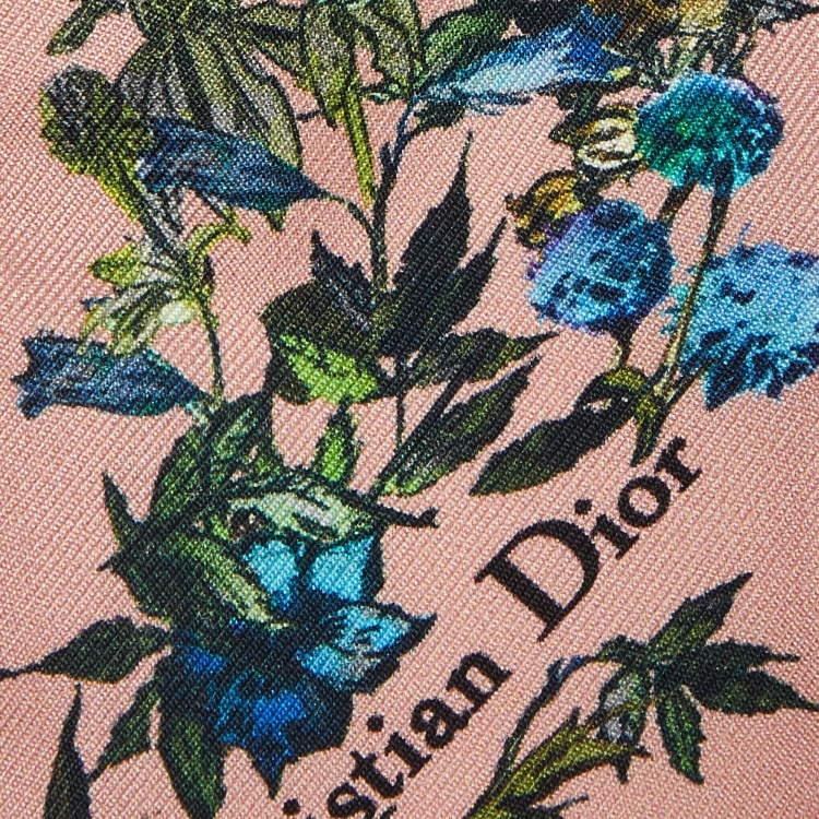 Pre Owned Christian Dior Pink D-Millefiori Mitzah Printed Silk Bandeau Scarf