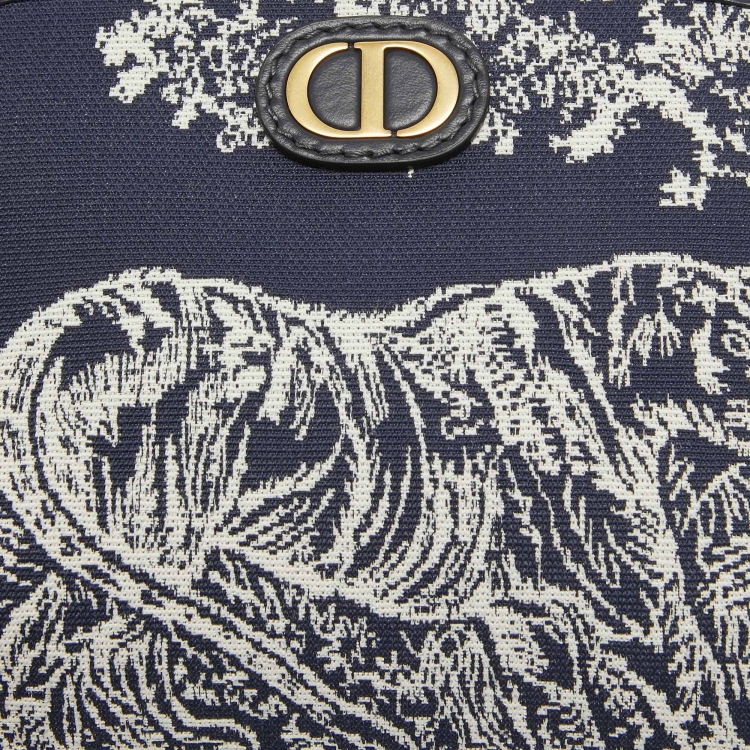 Pre Owned Dior Blue Toile de Jouy Reverse Jacquard Canvas 30 Montaigne Cosmetic Pouch