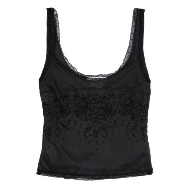 Pre Owned Dior Black Lace Camisole M