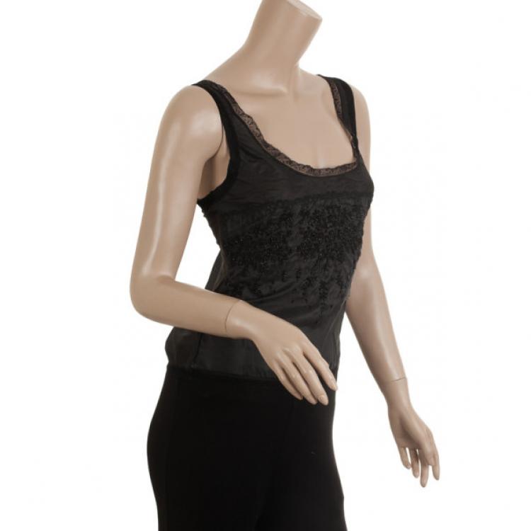 Pre Owned Dior Black Lace Camisole M