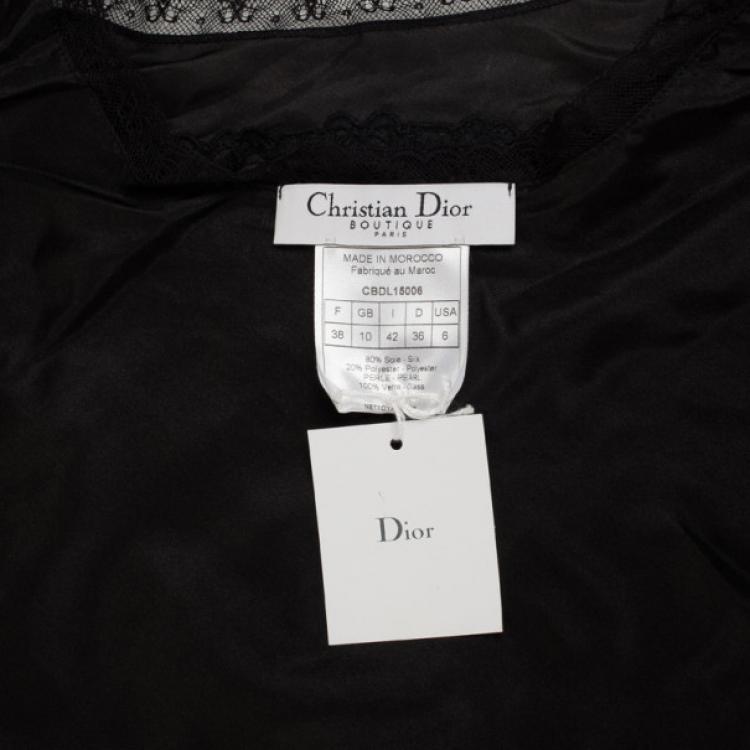 Pre Owned Dior Black Lace Camisole M