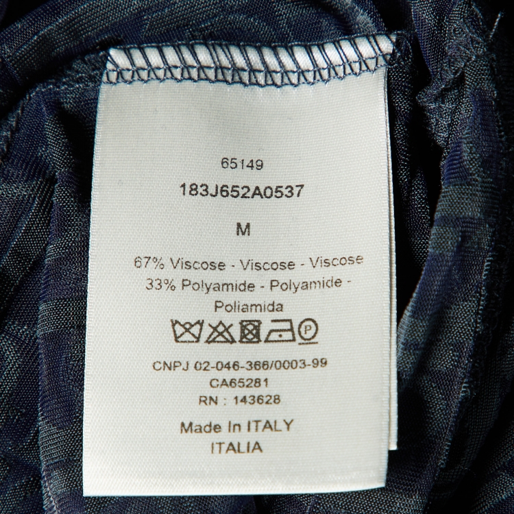 مملوكة مسبقًا Dior Homme Navy Blue Oblique Jersey Sheer T-Shirt M