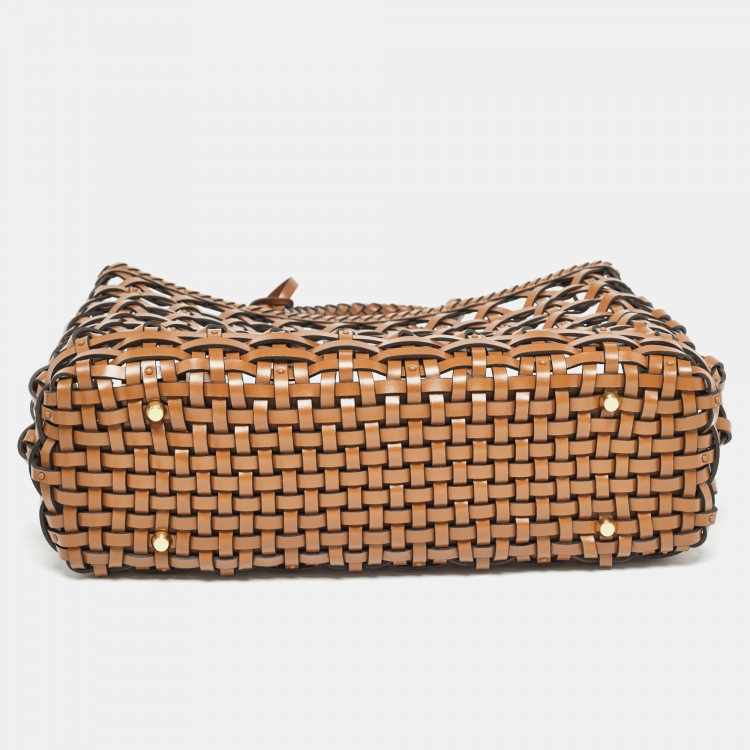 Pre Owned Dior Brown Woven Leather DiorCabas Tote 