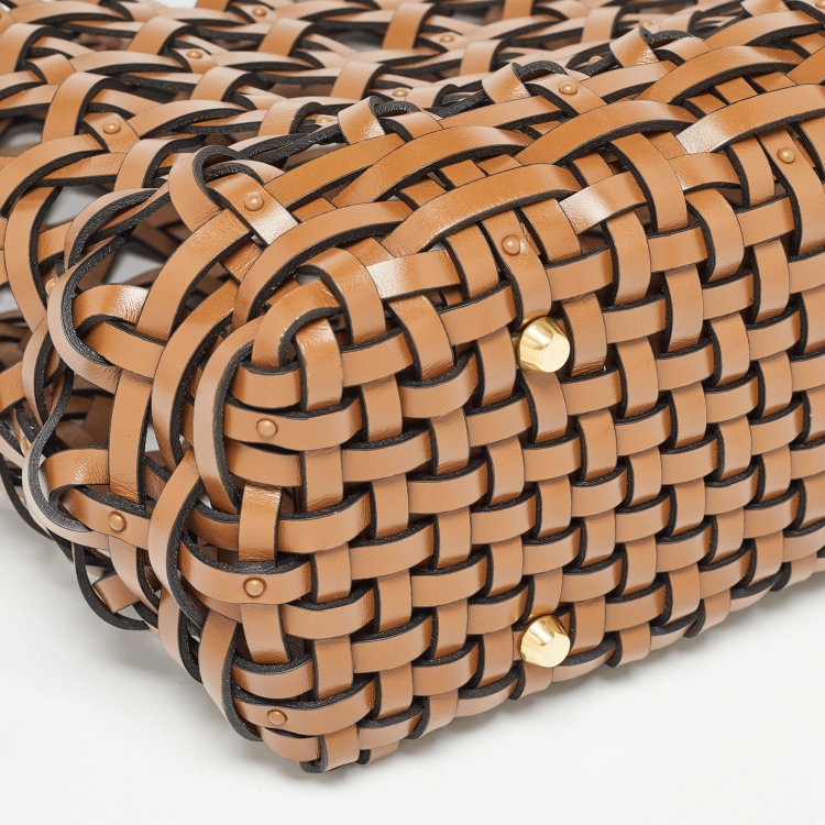 Pre Owned Dior Brown Woven Leather DiorCabas Tote 