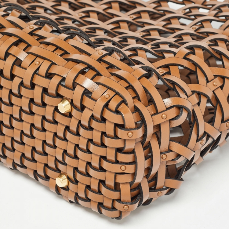 Pre Owned Dior Brown Woven Leather DiorCabas Tote 