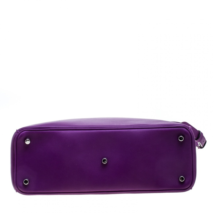 Pre Owned Dior Purple Leather Medium Diorissimo Shopper Tote