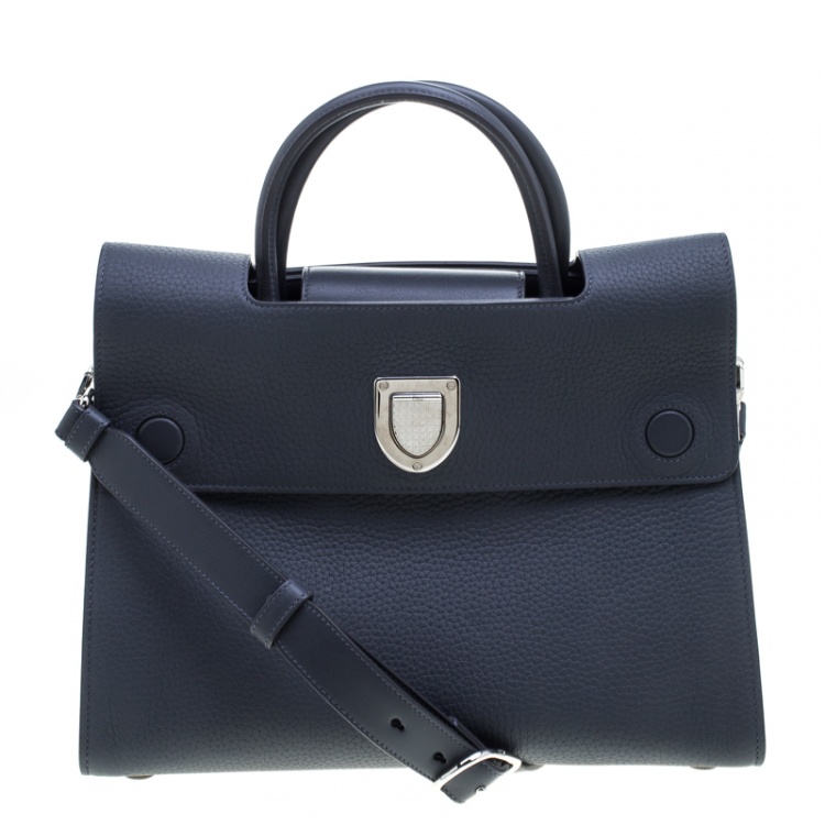 Pre Owned Dior Grey Leather Medium Diorever Bag