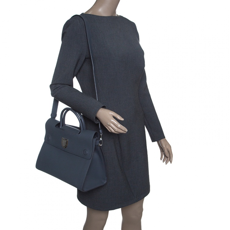 Pre Owned Dior Grey Leather Medium Diorever Bag