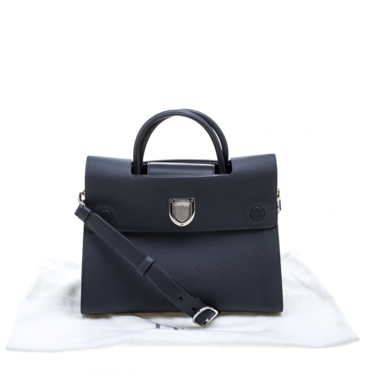 Pre Owned Dior Grey Leather Medium Diorever Bag