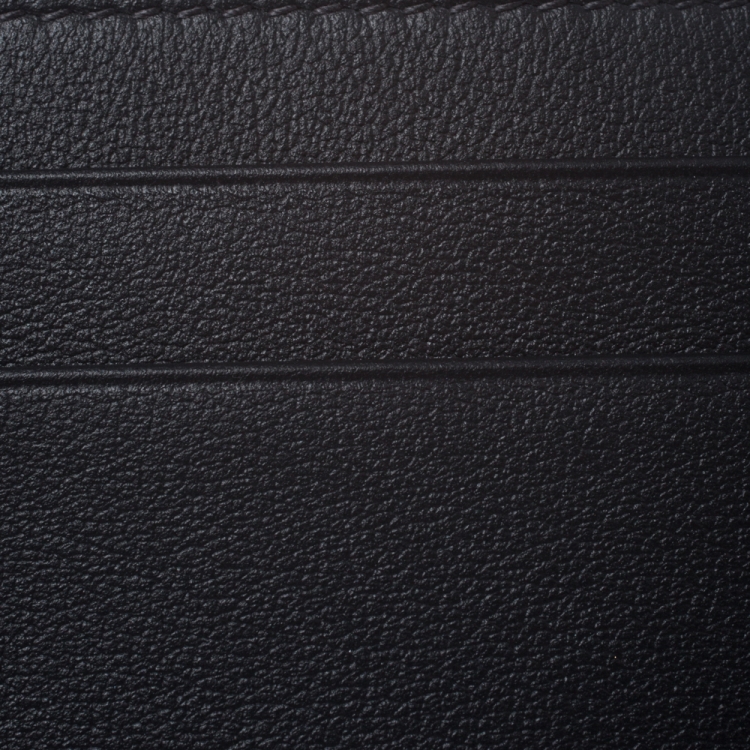 Pre Owned Dior Black Oblique Jacquard Canvas and Leather Card Holder