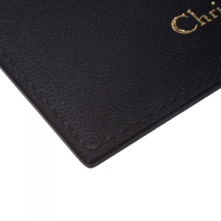 Pre Owned Dior Black Oblique Jacquard Canvas and Leather Card Holder