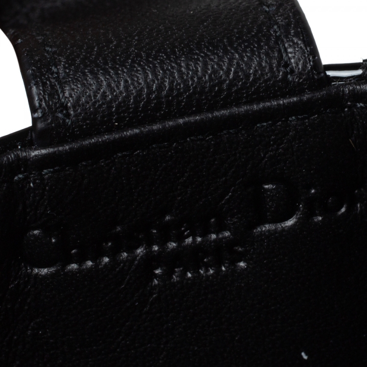 Pre Owned Dior Black Patent Cannage Leather Gusset Card Holder