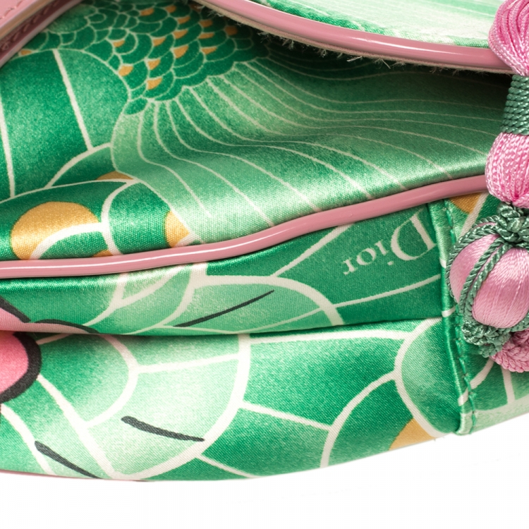 Pre Owned Dior Multicolor Printed Silk Limited Edition 0459 Koi Saddle Bag