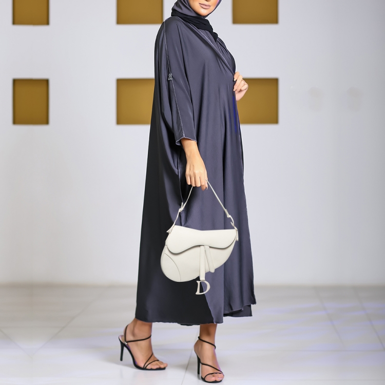 Pre Owned Dior White Leather Saddle Bag