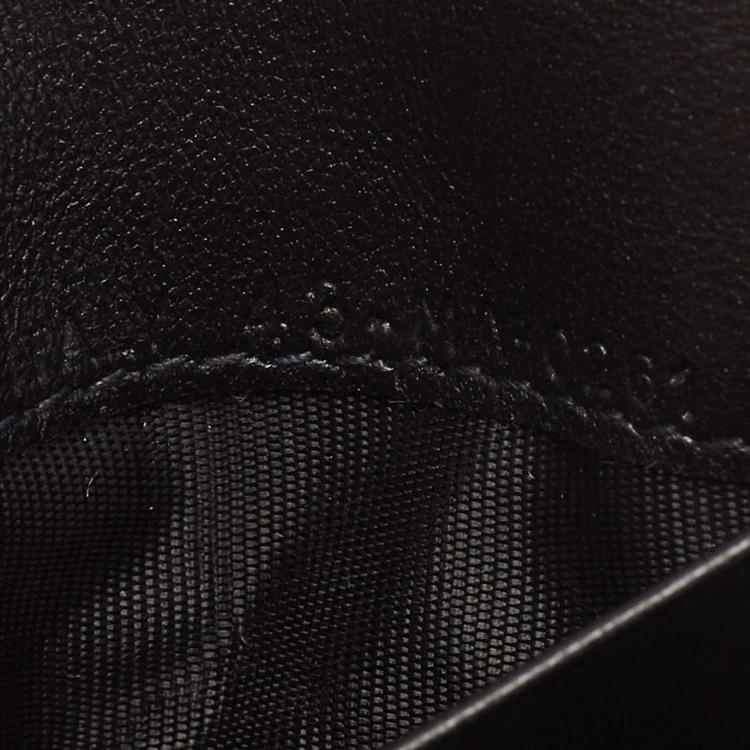 Pre Owned Dior Black Leather Saddle Flap Card Case