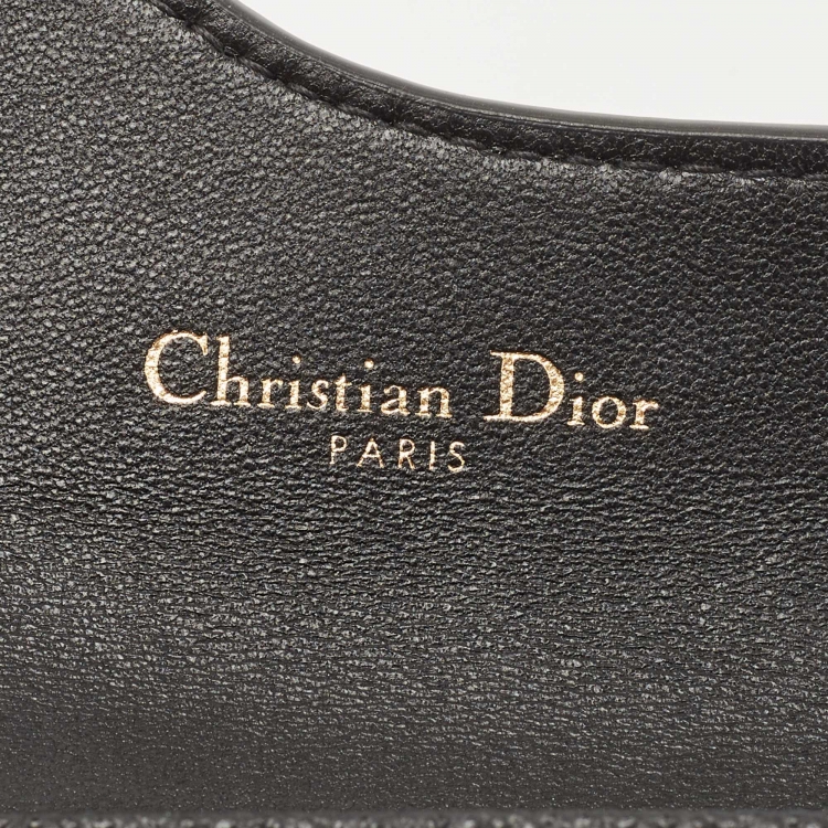 Pre Owned Dior Black Leather Saddle Flap Card Case