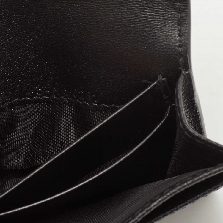 Pre Owned Dior Black Leather Saddle Flap Card Case