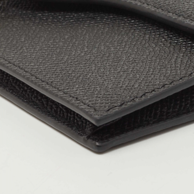 Pre Owned Dior Black Leather Saddle Flap Card Case