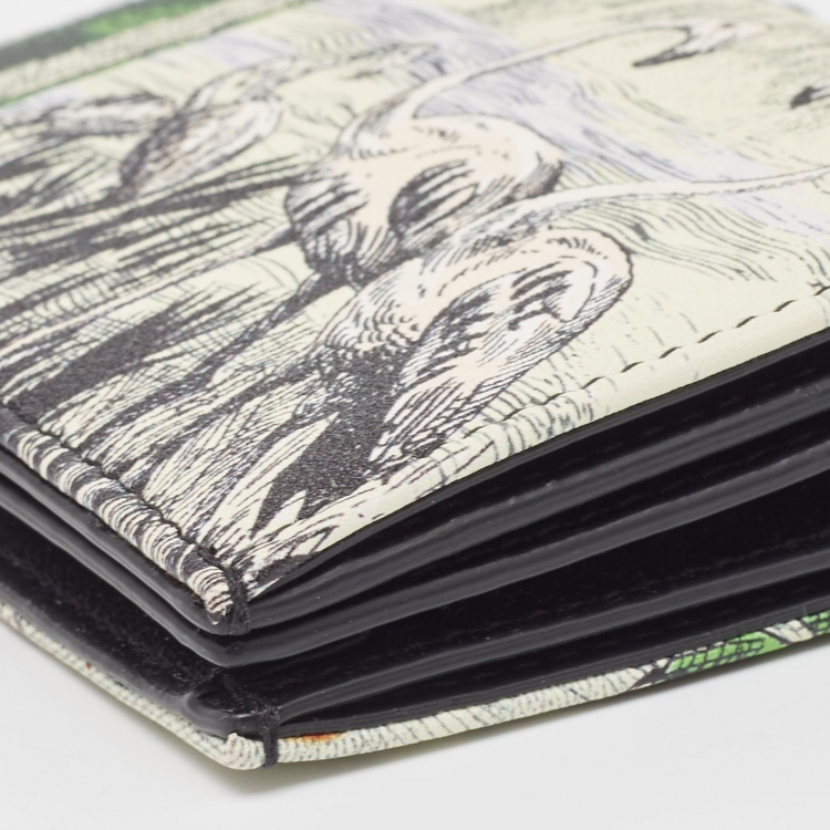 Pre Owned Dior Multicolor Toile de Jouy Print Leather Lady Dior Flap Wallet