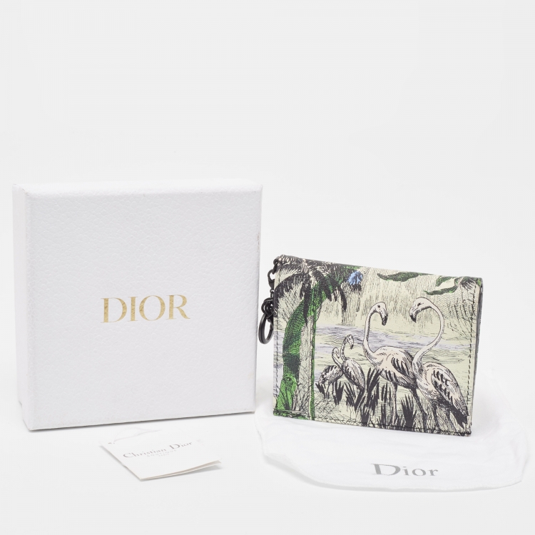 Pre Owned Dior Multicolor Toile de Jouy Print Leather Lady Dior Flap Wallet