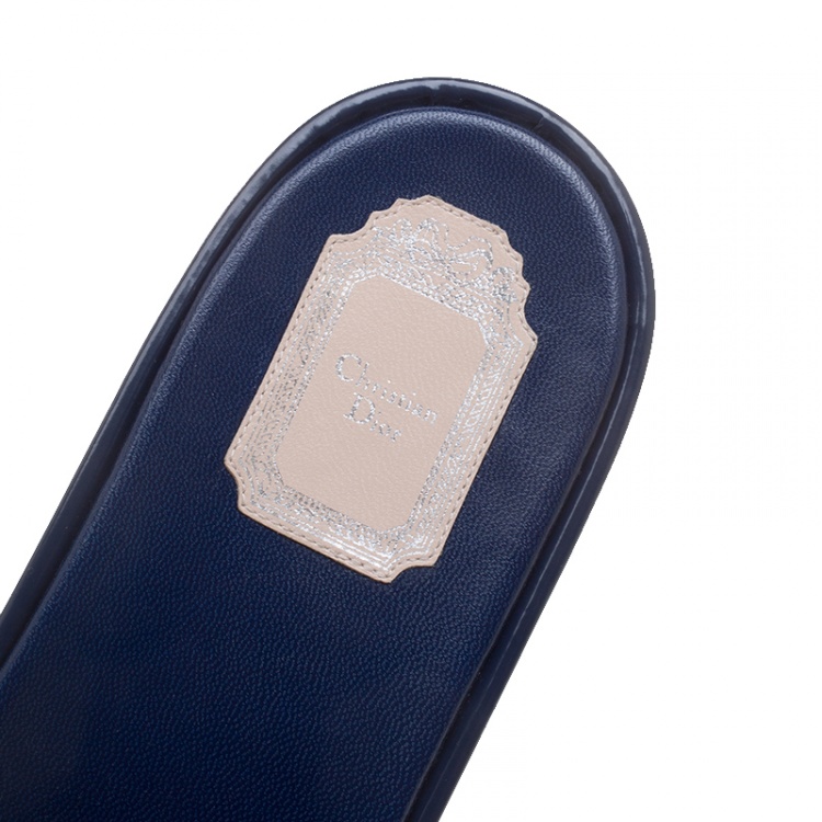 Pre Owned Dior Blue Leather Slip On Clogs Size 40