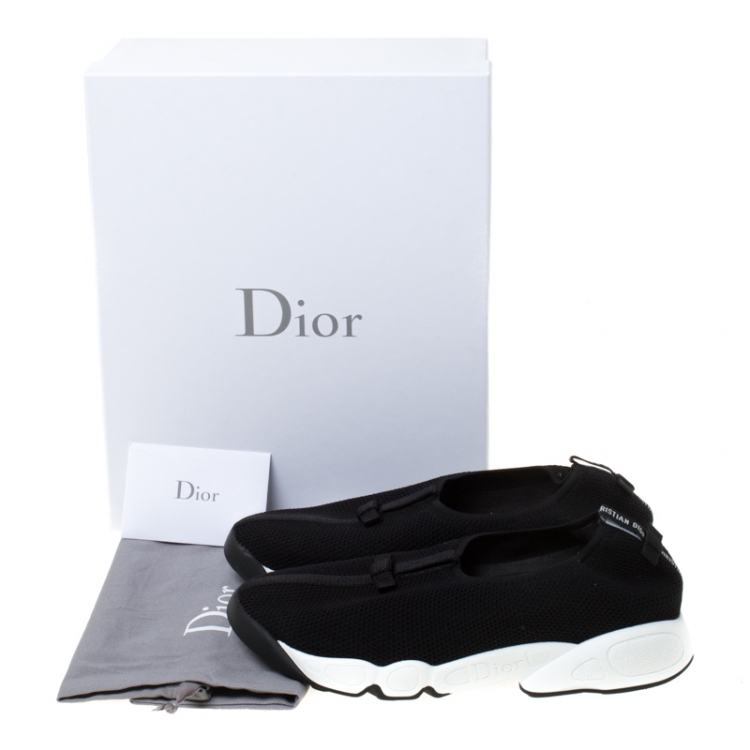 Pre Owned Dior Black Mesh Fusion Sneakers Size 38.5