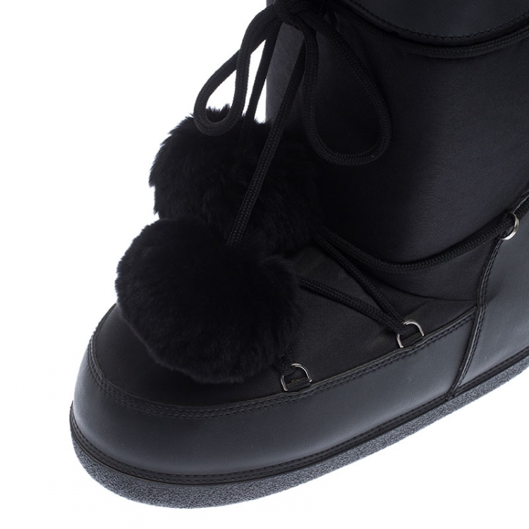 Pre Owned Dior Black Fabric Moon Boots Size 43