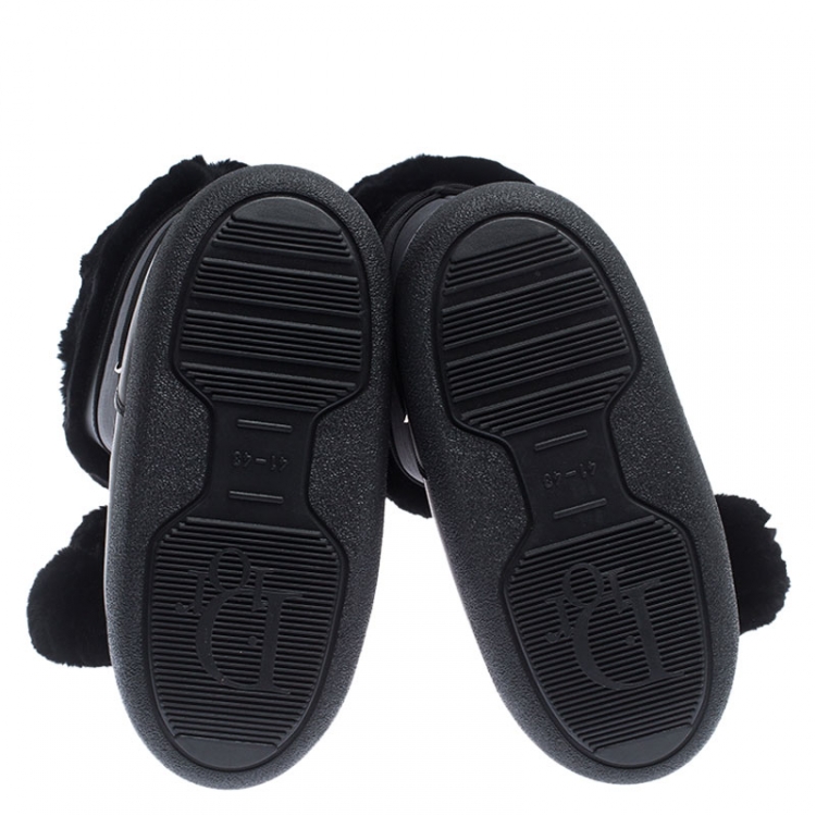 Pre Owned Dior Black Fabric Moon Boots Size 43