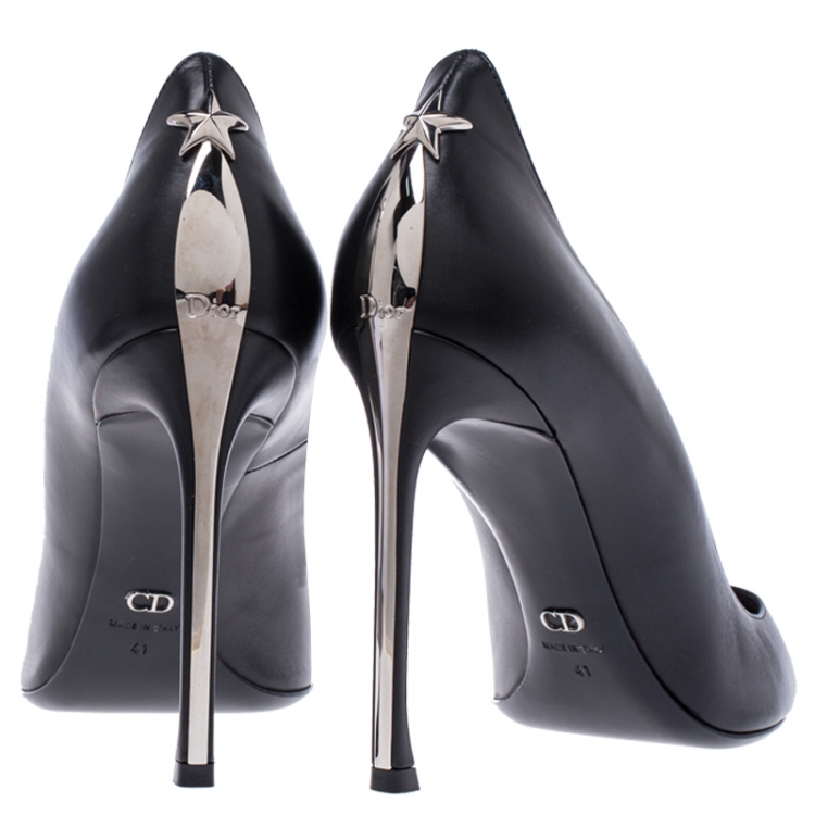 Pre Owned Dior Black Leather Nova Pointed Toe Pumps Size 41