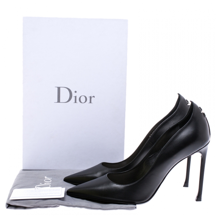 Pre Owned Dior Black Leather Nova Pointed Toe Pumps Size 41