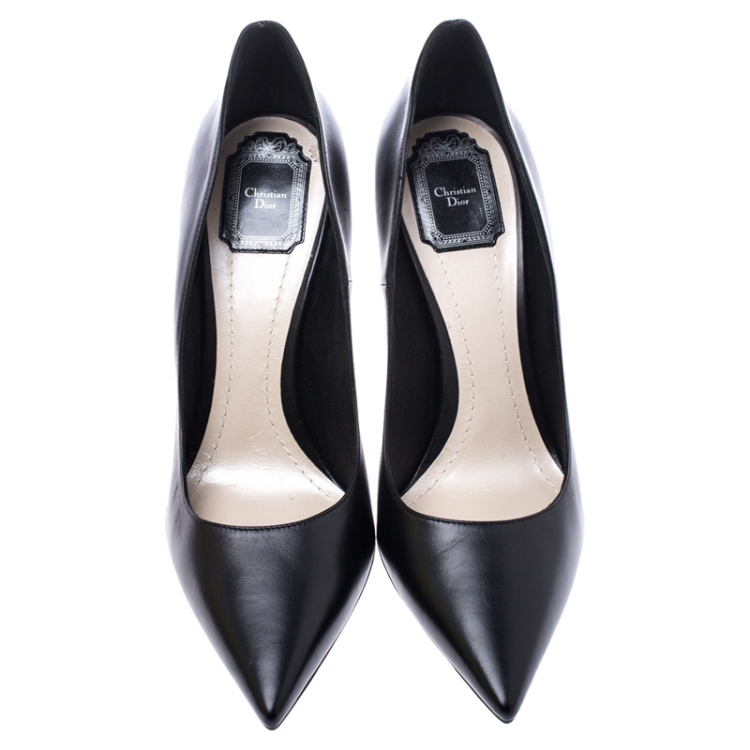 Pre Owned Dior Black Leather Nova Pointed Toe Pumps Size 41