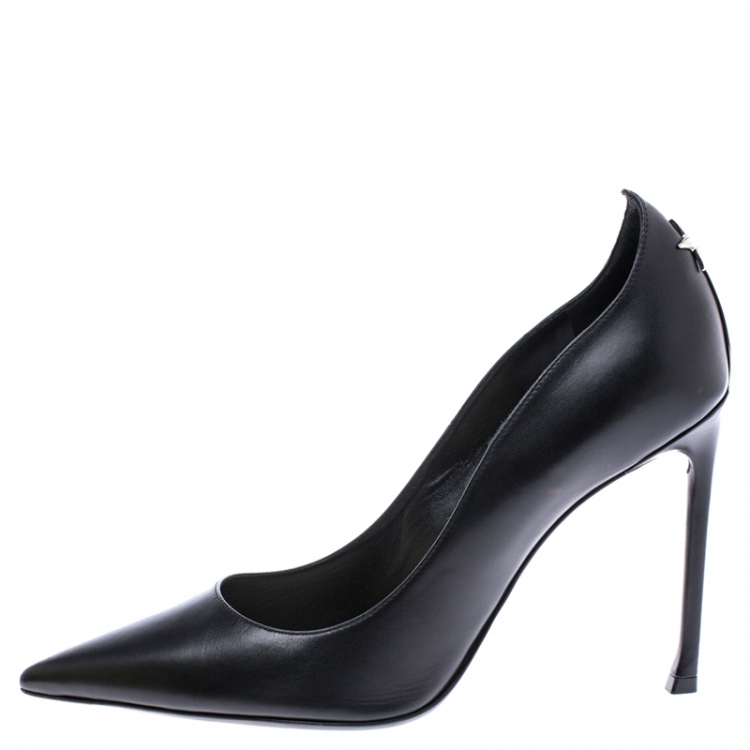 Pre Owned Dior Black Leather Nova Pointed Toe Pumps Size 41