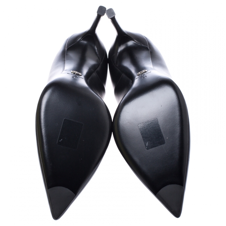 Pre Owned Dior Black Leather Nova Pointed Toe Pumps Size 41