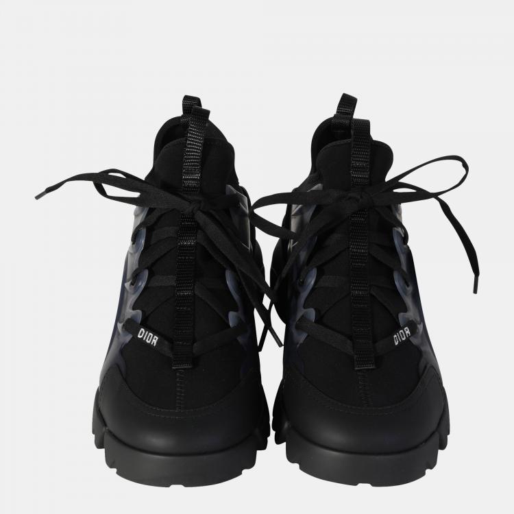 مملوكة مسبقًا Dior Black Technical Fabric D-Connect Sneakers EU 39