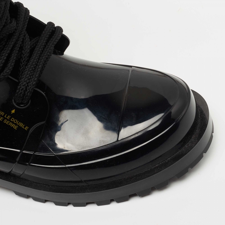 مملوكة مسبقًا Dior Black Rubber and Fabric Diorcamp Mid Calf Boots Size 37