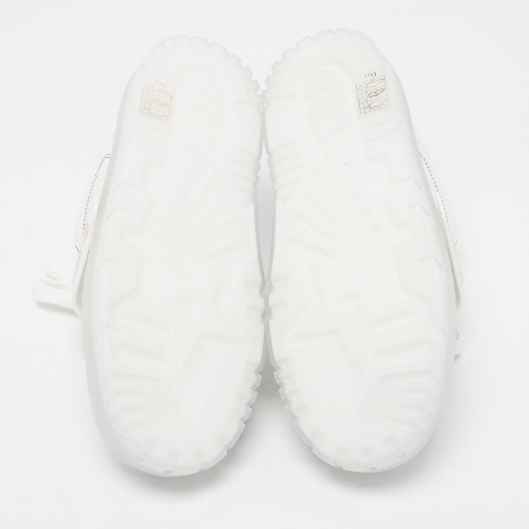 مملوكة مسبقًا Dior White Leather Dior ID Low Top Sneakers Size 37.5