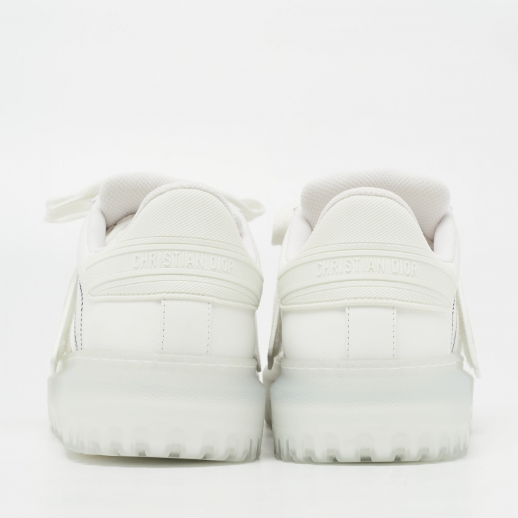 مملوكة مسبقًا Dior White Leather Dior ID Low Top Sneakers Size 37.5
