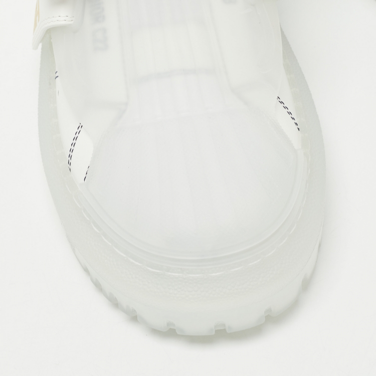 مملوكة مسبقًا Dior White Leather Dior ID Low Top Sneakers Size 37.5